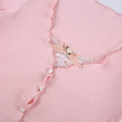 Title 10, Slim Fitting V-neck Lace Top Cardigan