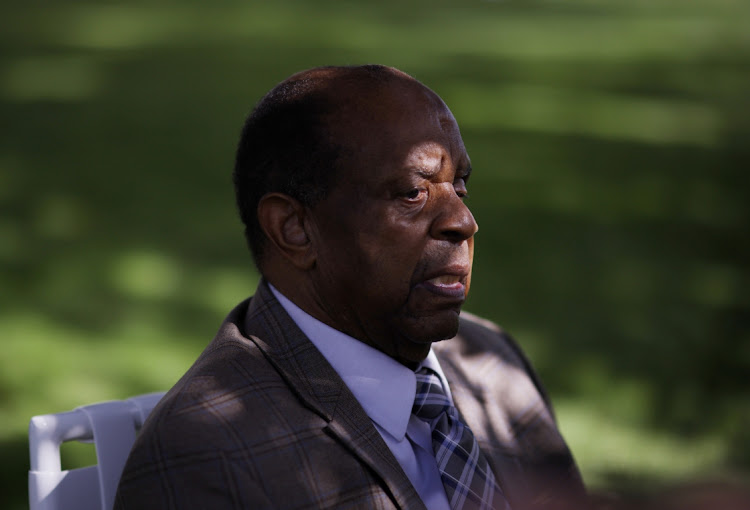 Lee Elder, the first African-American to play in the Masters, watches practice rounds ahead of The Masters at Augusta National Golf Club, Augusta, Georgia on November 9, 2020