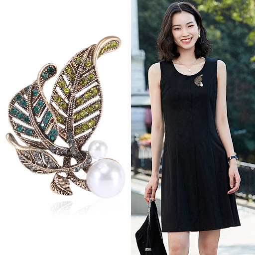 Title 1, Fashionable Retro Creative Rhinestone Pearl Lea...