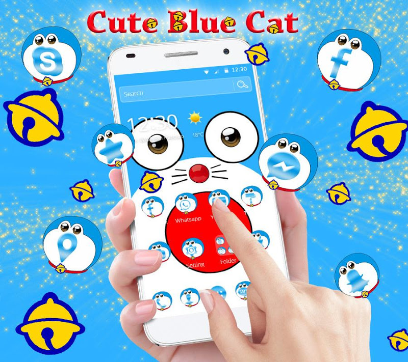 42+ Tren Kawaii Blue Cute Cat Cartoon Wallpaper Theme