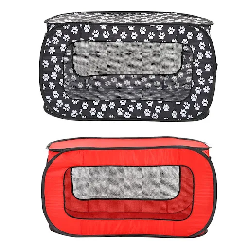Portable Folding Rectangular Pet Tent Dog Cage Playpen Fence Puppy Kennel Cat Pet Play Tents Tunnel Breathable Dog House