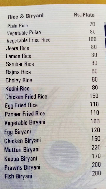 Mayur Restaurant menu 