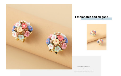 Title 2, Romantic Ceramic Flower Rose Diamond Metal Allo...