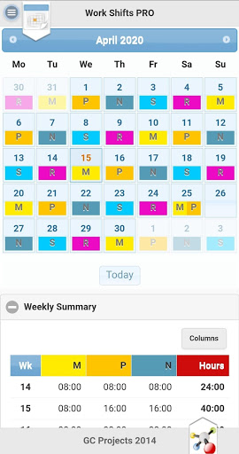Screenshot Work Shifts PRO