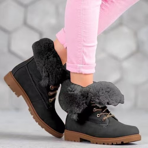 Title 2, New Casual Ankle Boots with Thick Warm Cotton P...
