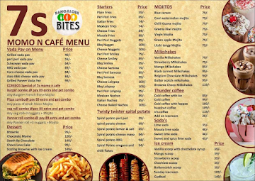 7's Momos and Cafe menu 