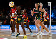 Proteas captain Bongiwe Msomi makes a pass in their 2023 Netball World Cup fifth/sixth place match at Cape Town International Convention Centre Court 1 on August 6 2023.