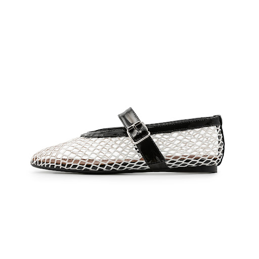 Title 25, Mary Jane Mesh Ankle Buckle Ballet Flat Sandals...