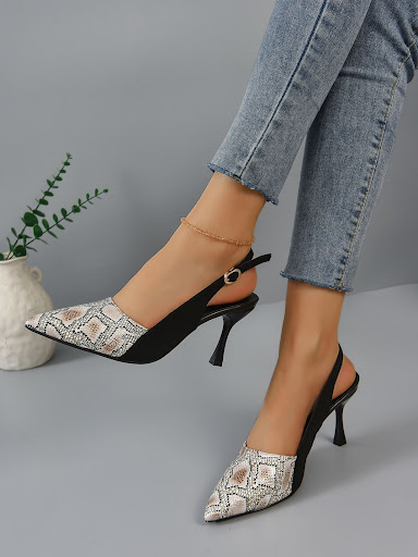Title 4, Vrouwen hoge hak sandalen met slangenprint, mod...