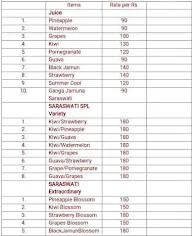 Saraswati Juice Centre And Rashwanti Gruha menu 3