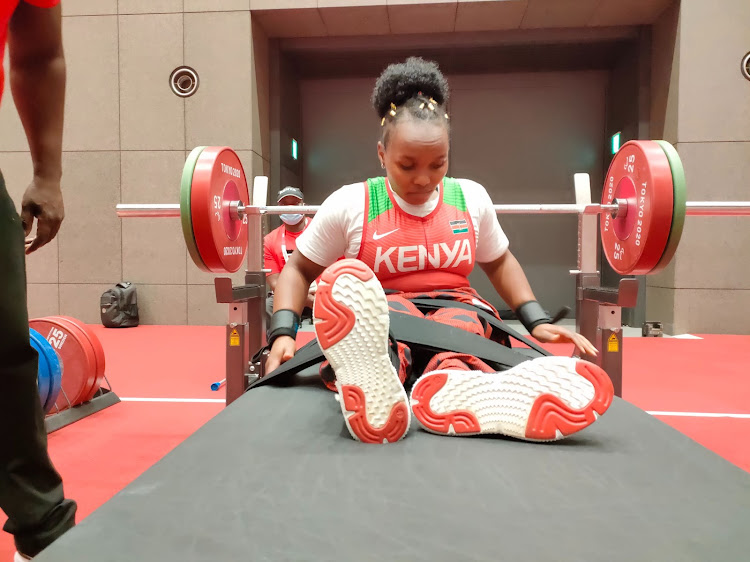 Hellen Wawira in training at the Tokyo Paralympics.