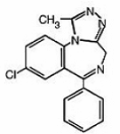 XANAX® (alprazolam) - Structural Formula Illustration