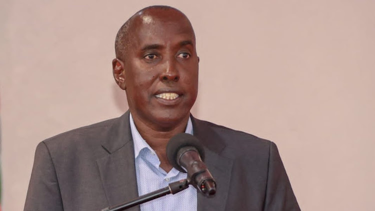 Kajiado Governor Joseph Ole Lenku at the opening of the Police Academy in Ngong on Wednesday