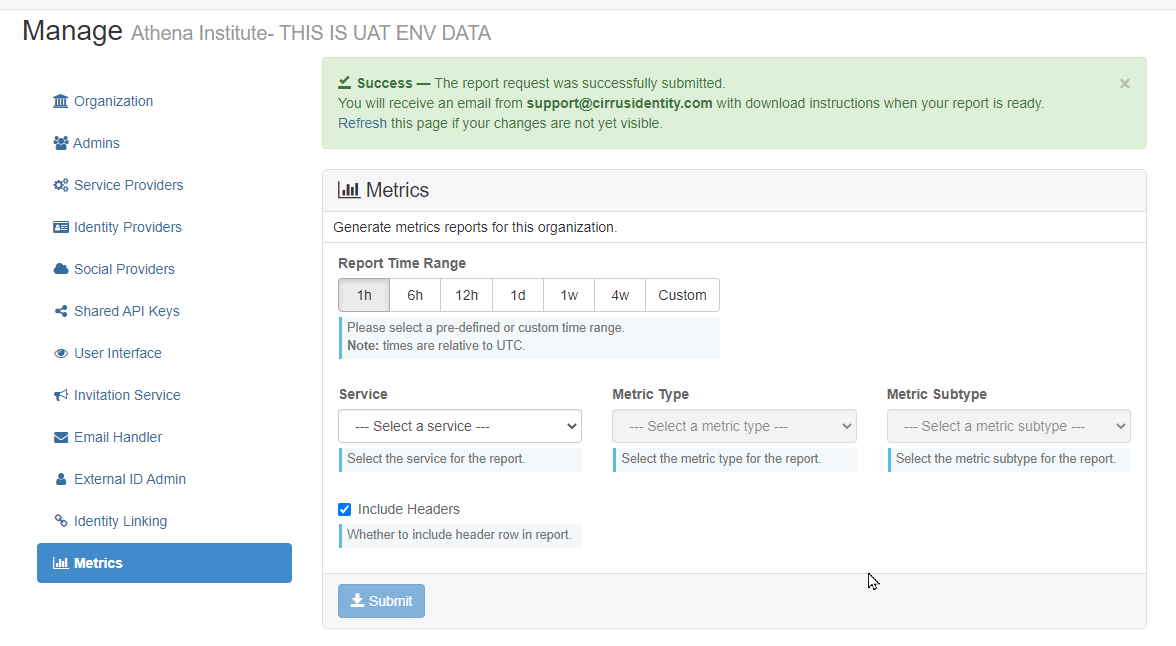 Manage Metrics