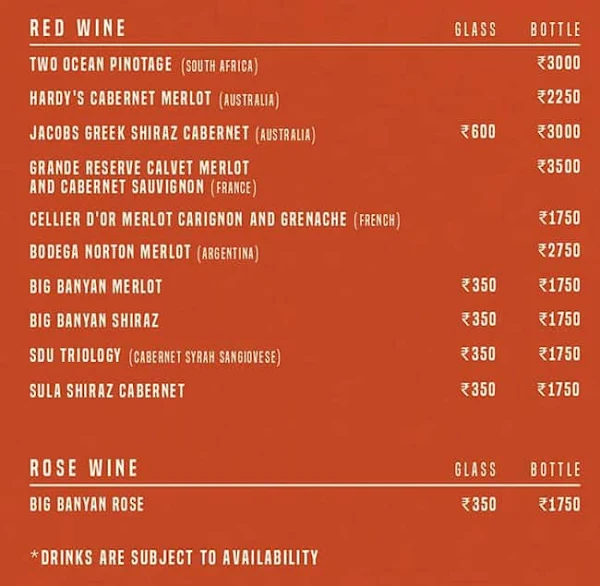 Bangalore Brew Works menu 