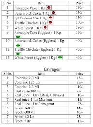 Crown Confectioners menu 2