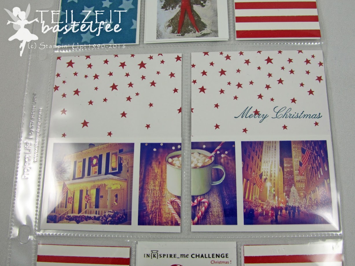 Stampin' Up! – In{k}spire_me #279, Christmas Challenge, Weihnachten, Project Life, Hello December 2016, InColors, Decorative Masks, Dekoschablonen, America, Stars and Stripes, Come to Bethlehem