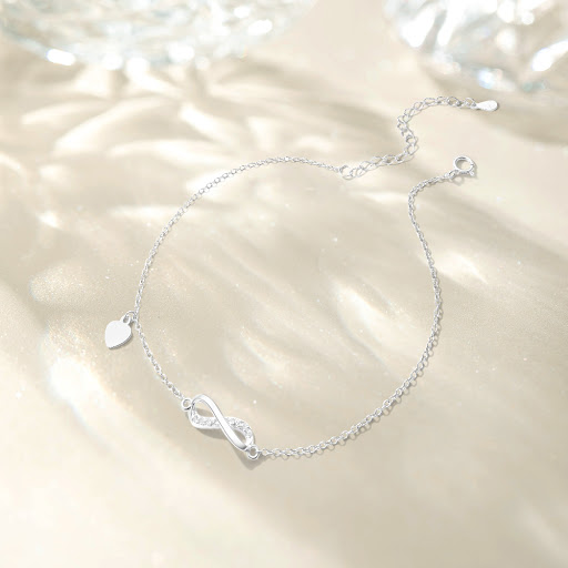Title 2, 925 Sterling Silver Simple Infinite Symbol 8-Wo...
