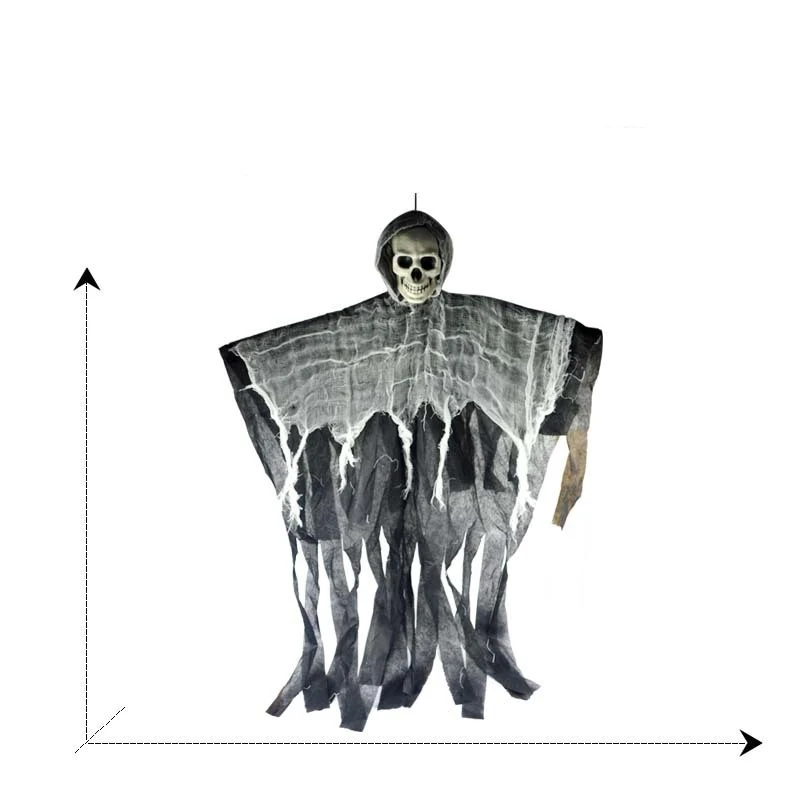 Hangende spookhanger decoratie prop, perfect voor Halloween. Creëer een griezelige sfeer met deze gemakkelijk op te hangen decoratie. Ideaal voor feesten.