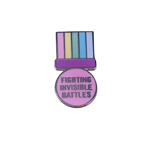 Title 6, Stealth Battle Brooch Rainbow Art Front Pin A u...