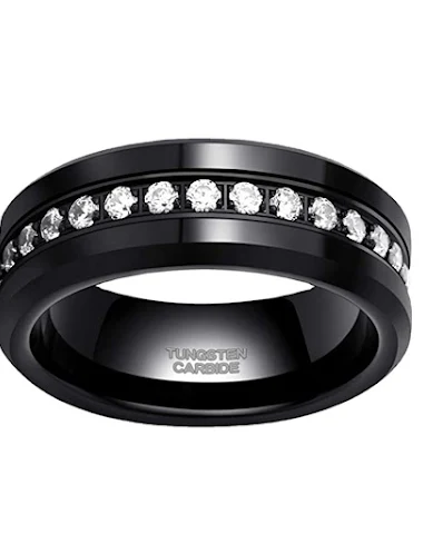 Unisex Silver Tungsten Ring featuri - 1