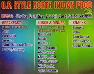 UP Style North Indian Food menu 1