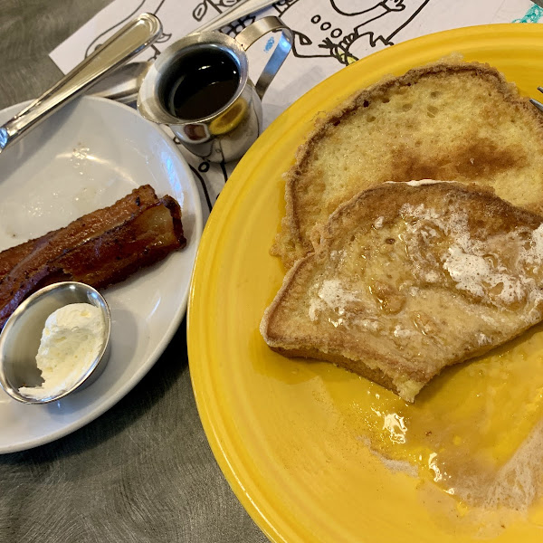 Cinnamon French toast and bacon - so delicious!