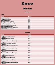 Zoco Chinese menu 3