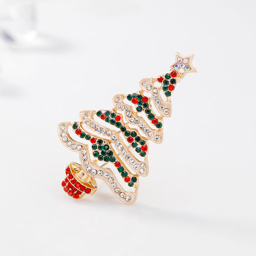 Title 3, Broche de árbol de Navidad con brillantes para ...