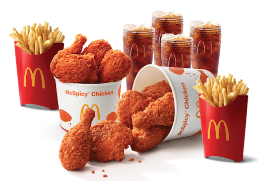 10 Pcs McSpicy Fried Chicken Bucket + 2 Fries (L) + 4 Coke