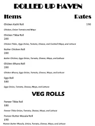 Rolled Up Heaven menu 1