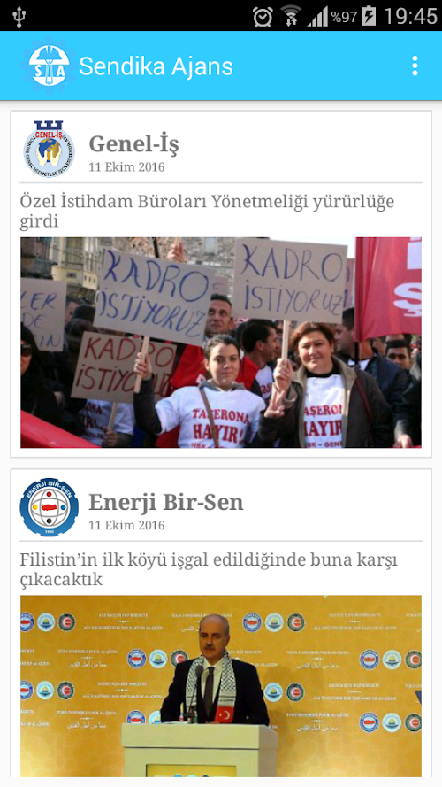 Android application SendikaAjans screenshort