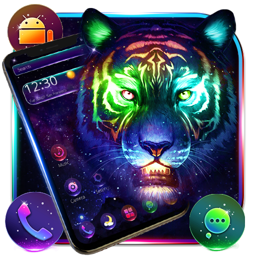 Neon Galaxy Colorful Tiger Theme