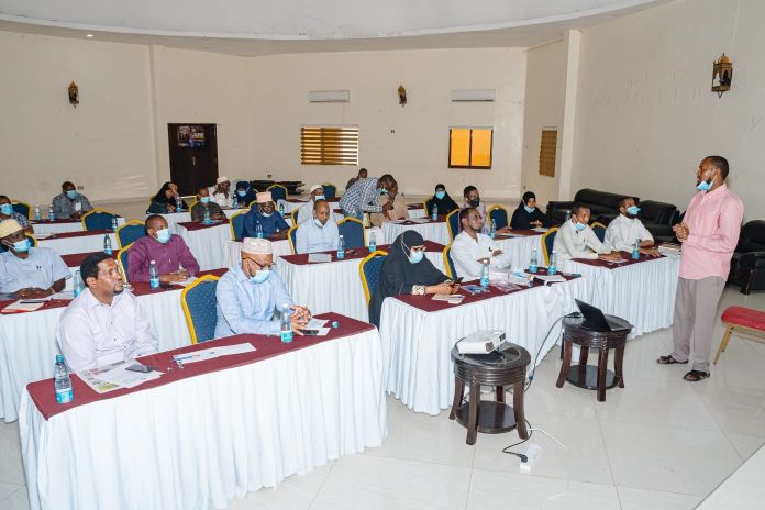 Participants at the meeting during a validation meeting held at a Garissa hotel.