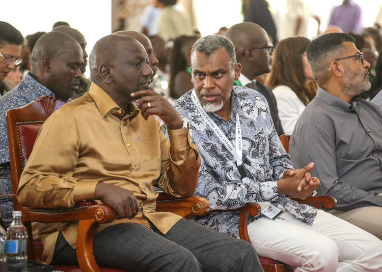 President William Ruto and Director of Public Prosecution Noordin Hajji at the 16th Annual general meeting and Africa Prosecutors Association Conference in Mombasa on January 30, 2023.