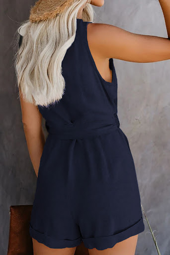 Title 2, Womens Summer Playsuit V Neck Sleeveless Butto...