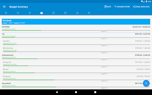 Bluecoins - Keuangan, Anggaran, Uang, Biaya Tracker Screenshot