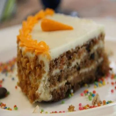 Carrot And Walnut Cake Slice