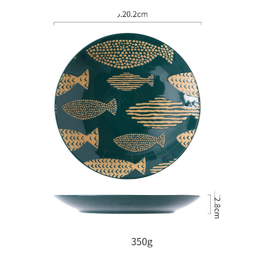 Title 9, 8-inch Japanese-style Embossed Underglaze Ceram...