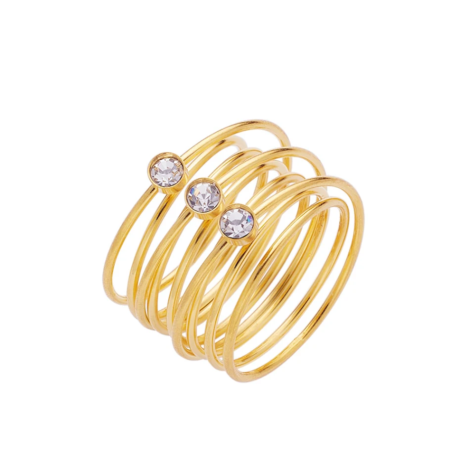 Mikro-Inlay Zirkon Multi-Ring-Stack Ring. Setze ein Statement mit diesem funkelnden Ring. Perfekt für jeden Anlass. Stilvoll und elegant.