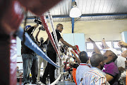 ON THE ROPES: Floyd Mayweather, five-time world champion in different weight divisions, on a short visit to South Africa, yesterday put in an appearance at Dube Boxing Club in Soweto, where a plaque in memory of Baby Jake Matlala was unveiled
