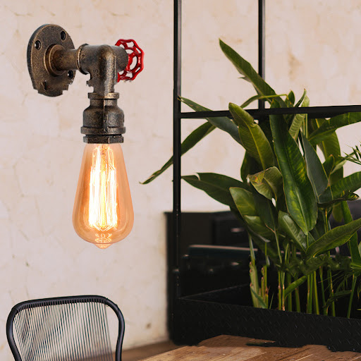 Title 1, American style water pipe wall lamp for hotel l...