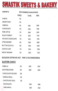 Swastik Sweets & Bakery menu 3