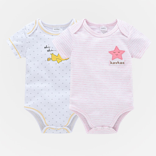 Title 2, Baby summer cartoon short-sleeved triangle romp...