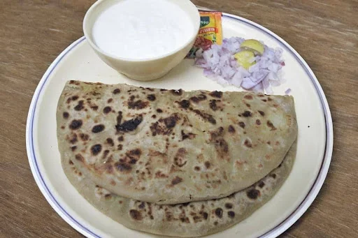 Cheese Paratha With Curd