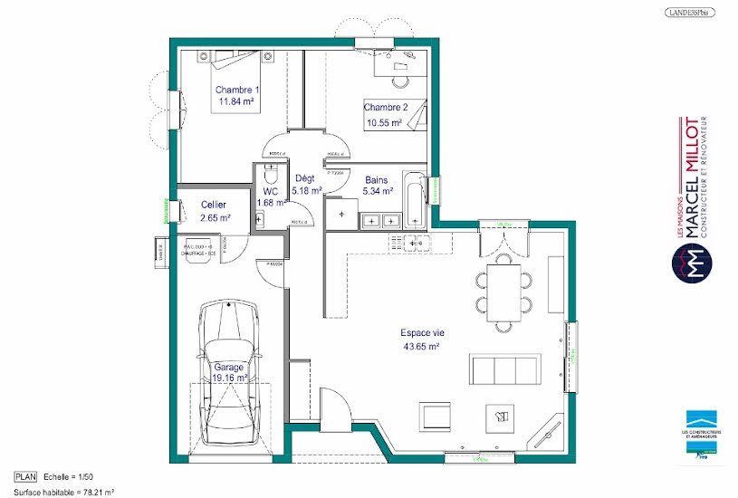  Vente Terrain + Maison - Terrain : 680m² - Maison : 79m² à Couzeix (87270) 