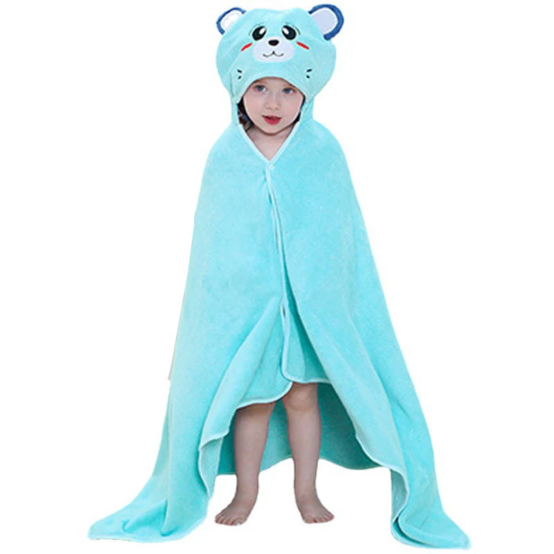 Capa de baño para bebé con forma de animalito, toalla suave y absorbente para después del baño, diseño adorable y perfecto para envolver al bebé.