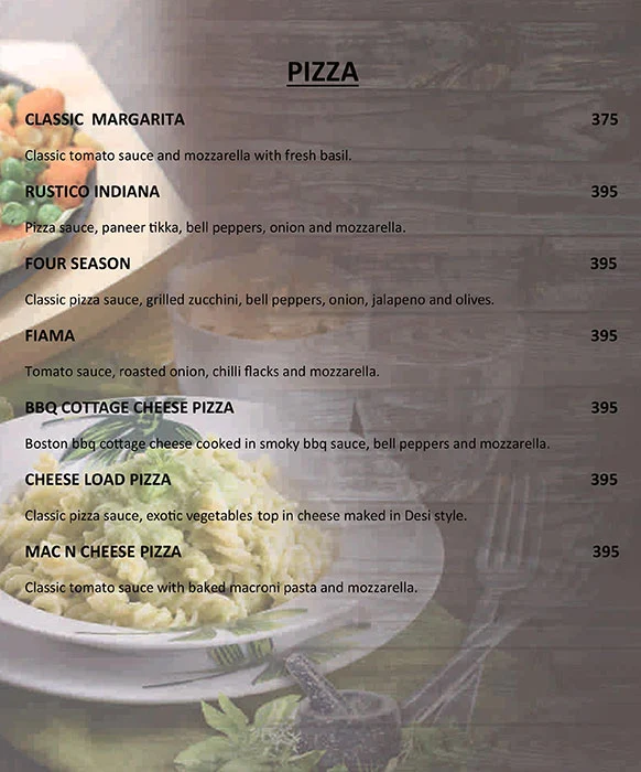 Rustico menu 