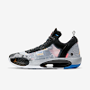 air jordan 34 low pf black/white/flash crimson/laser orange