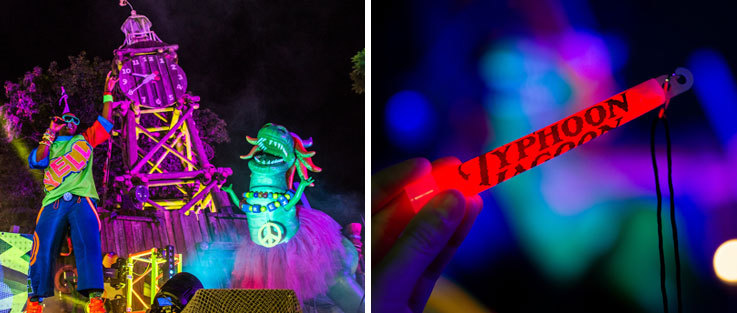 DJ and glow sticks at H20 Glow Nights Typhoon Lagoon